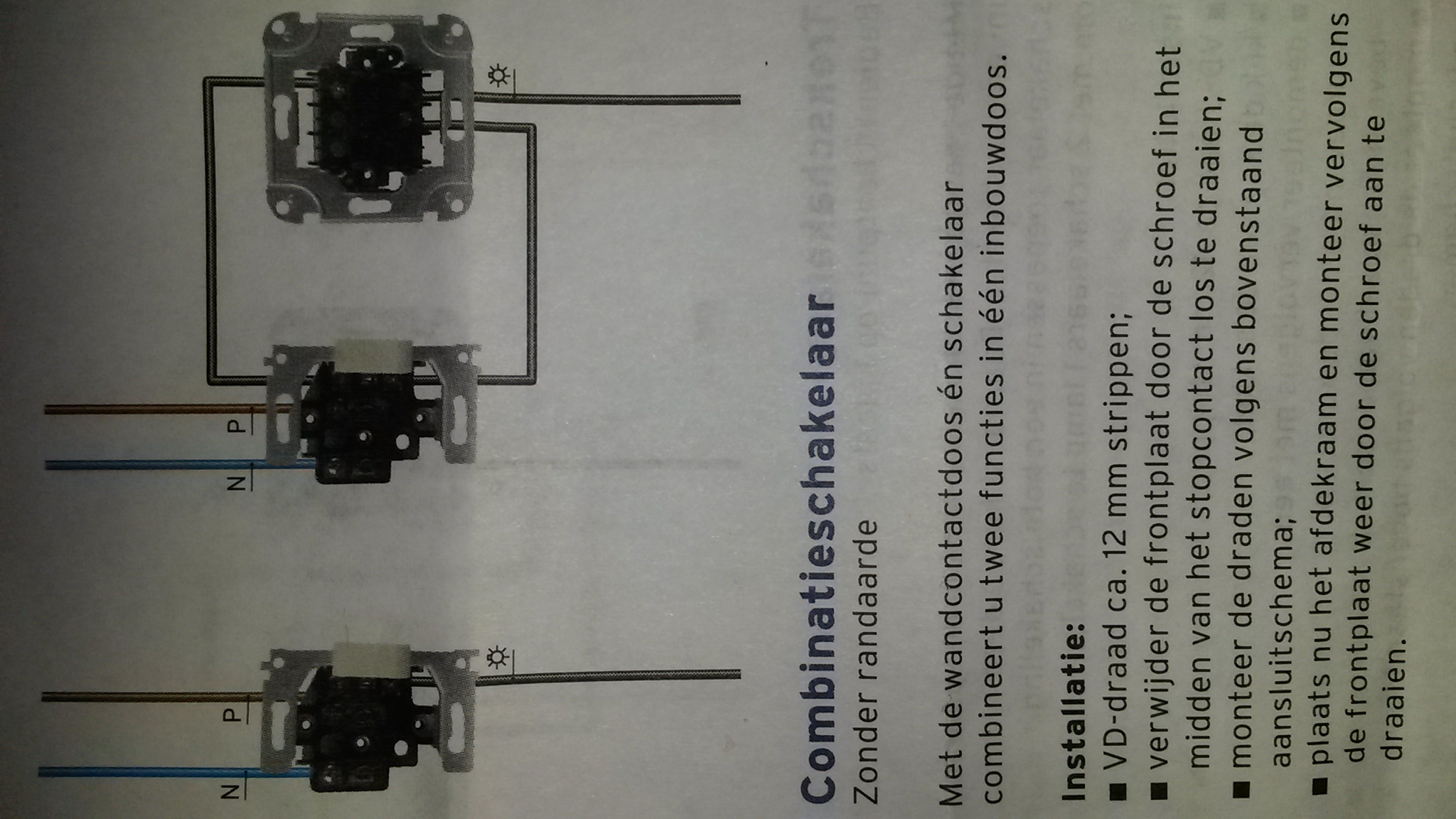 Hoe kan ik een lichtschakelaar vervang een Combinatieschakelaar(schakelaar+stopcontact)? - GoeieVraag